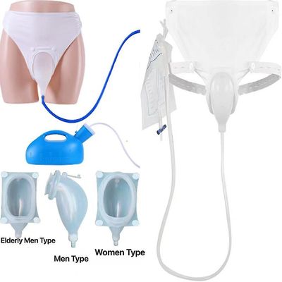 Silikon urinsamler, 3 type med 2 urinkateterposer for eldre menn