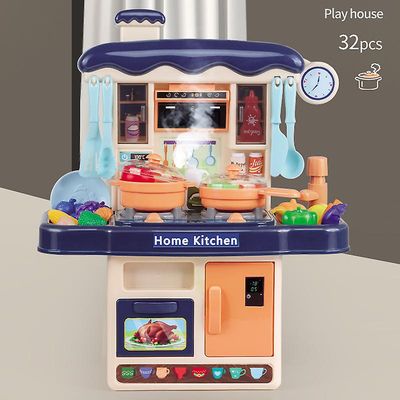 Fantasia Køkken Legetøj Play House Mini Køkken Simulation Spray Vand til børn blå