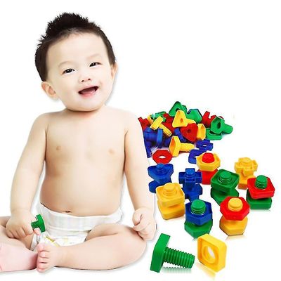40pcs/set 3dd Farve Skrue Møtrik Bolt-bygning Puslespil Intelligence