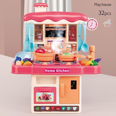 Fantasia Køkken Legetøj Play House Mini Køkken Simulation Spray Vand til børn Pink