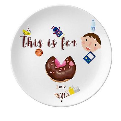Heart Chokolade Doughnut Dessert Sweet Food Søn Dessert Plate Dekorative Porcelæn 8 tommer Dinner Home
