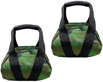 Boeyaa Fitness håndvægte, kraftige styrke sandsække Bærbare bløde sandsække Kettlebells Grøn 2 PACK