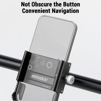 BENGGUO Al Alloy polkupyörä matkapuhelimen pidike skootteri pyörivä älypuhelimen pidike Metalli näyttää 90 Degree