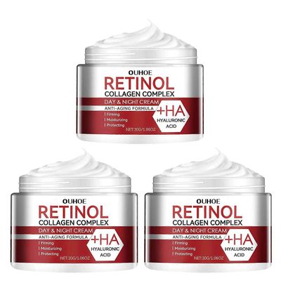 Retinol kollageenikompleksivoide, edistynyt päivä- ja yökosteusvoide C-vitamiinilla ja hyaluronihapolla, ikääntymistä estävä ja aknen hoito miehill...