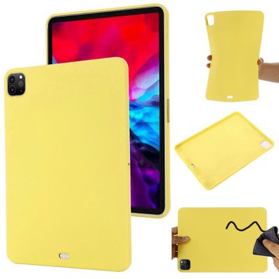 iPad Pro 12.9 2022 / 2021 / 2020 / 2018 Pure Color nestemäinen silikoni iskunkestävä tablettikotelo Keltainen