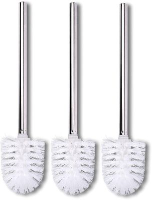 Barsinfi 2 stykker toiletbørste sort børstehoved med håndtag i rustfrit stål Hvid 3pcs