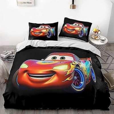 Duvet Cover Sets 3d racing dynetrekk sett full størrelse barnas tegneserie bil sengetøy sett myk mikrofiber rom dekor deksel 200x200cm