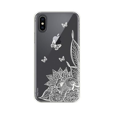 Crazy Kase Hull Til IPhone Xs Max Soft Mandala Blomst og hvide sommerfugle