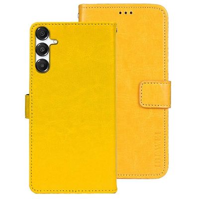 IDEWEI Samsung Galaxy A36 5G / A56 5G -jalustakotelolle Crazy Horse Texture nahkainen puhelimen kansi