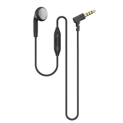 Yksipuolinen nappikuuloke monokuuloke mikrofonilla handsfree-puhelun mukavuutta varten silikonikärki, kestävyyslangalliset kuulokkeet 3,5 mm kyynärpää