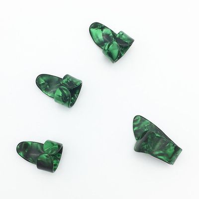 4 stk/sæt 1 tommelfinger + 3 finger guitar picks plectrum kappe, farve grøn