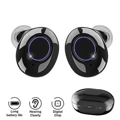 Youping Kuulokojeen ladattava äänenvahvistin senioreille Melunvaimennus Micro Wireless Invisible Digital -kuulokojeet kuurouteen Paikallinen musta