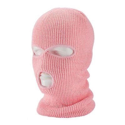 Unbrand Ansigtsmaske vinter strik hat 3 hullers elefanthue hat hætte taktisk varm hat Pink