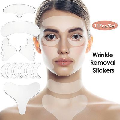 Witdreamer Genanvendelige Silikone Rynke Fjernelse Sticker Anti Rynke Aldrende Hud Løft Care Patch 11PCS