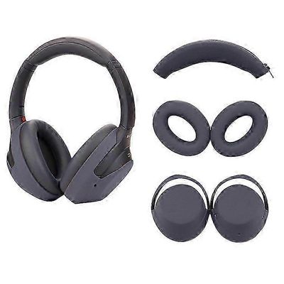 Silikonikotelo WH-1000XM3/WH-1000XM4-kuulokkeille, joissa on päänauhan suojus ja korvatyynysuojat Tummansininen