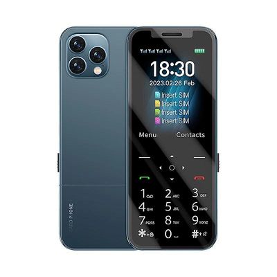 Carrep A6 4 SIM-kortin valmiustila samanaikaisesti gsm 2g mini matkapuhelin 2.4" näyttö 1200mah mp3 fm taskulamppu puhelin lapsille Sininen Officia...
