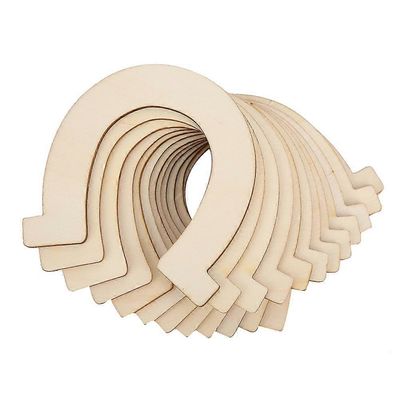 24kpl hevosenkengän muoto puu ripustettava riipus puinen käsityö DIY lasten käsintehty lelu (83 x 91mm )