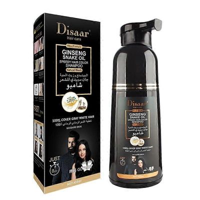 unbrand 400ML ginseng käärmeöljy nopea hiusväri shampoo kansi-hiusvärin korjaus vaurioitunut