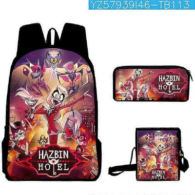 Hell Inn reppu, Hazbin Hotel opiskelijareppu, penaali, eväspussi, 3-osainen setti 15