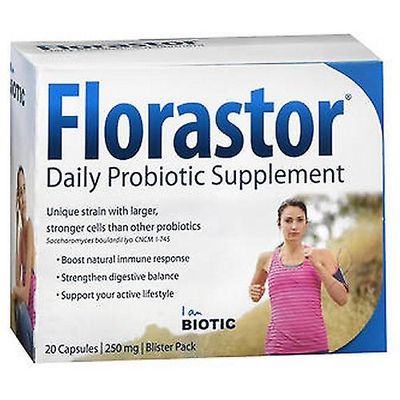 Florastor Maximum Strength Probiotic Dietary Supplement Kapsler, 250 mg, antal af 20 (pakning med 2)