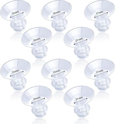 10 stk flensinnsatser, 13/15/17/19/21mm silikonbrystpumpeflensinnsats Bærbart brystpumpetilbehør Kompatibelt med Medela/spectra/tsrete/momco