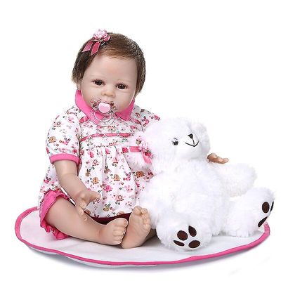 Genfødsel dukke 50cm genfødt dukke født nuttet baby dukke baby realistisk silikone ægte soft touch hånd rodfæstet hår yndig ægte vægtet dukke sød gave