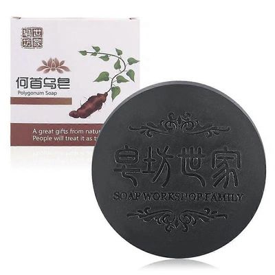Natural Hair Darkening Shampoo Bar Hair Soap harmaille hiuksille, Polygonum saippua UUTTA