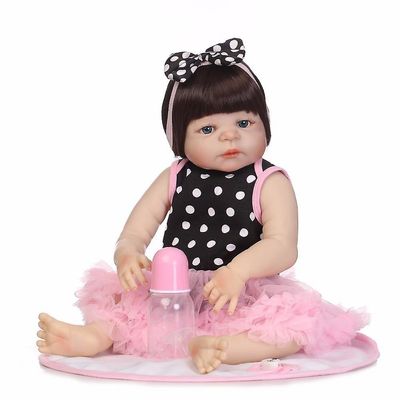 Genfødsel dukke 19inch 46cm bebes genfødt pige hele kroppen silikone menina de genfødte babyer dukke født legetøj baby brinquedos fødselsdag legetø...
