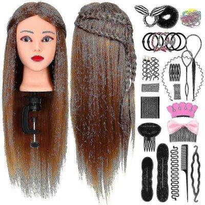 Värikäs mannekiinipääsetti kampaamon harjoittelupäätelineellä, hiusten koulutusmalli, kampaajat, ilmainen pöytäkiinnike ja punossetti, kampaamon mu...