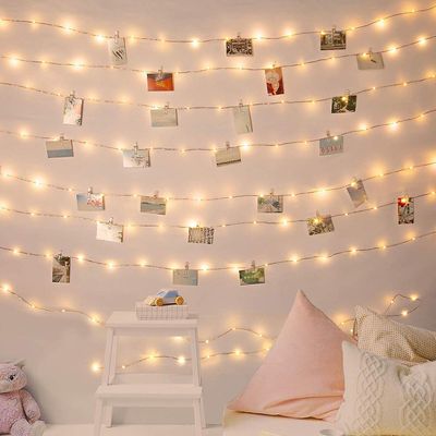 Salgsfremmende salg 100LED10M Photo Clip Fairy Lights med 60 klipp Batteridrevet Vakker romdekorasjon Soverom