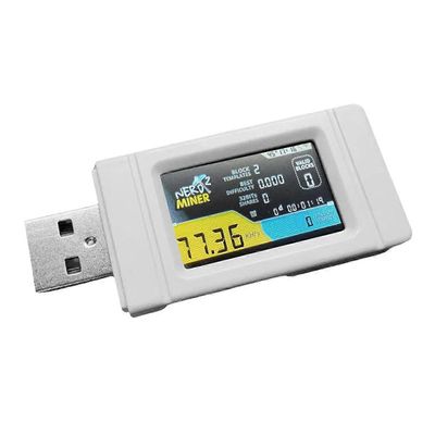 Nerdminer USB Miner 77KH/S värinäytöllä BTC Solo Lottery Mining Miner Mini Bitcoin BTC Miner Nerd Miner Valkoinen