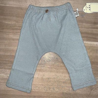 Forår Nyfødte Baby Leggings / - Ribbede Elastiske Stribede Bukser blå bukser 24M