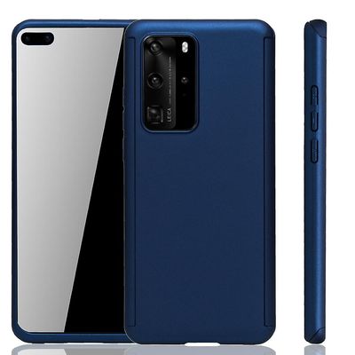 König Taske Mobiltelefonbeskytter til Huawei P40 Fuld Case Cover Screen Protector Case 360 Blå