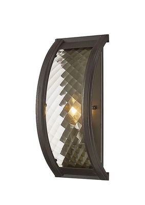 Inspired Lighting Asien Flush Wall Lampe 1 Lys E14 olieret bronze, klart glas