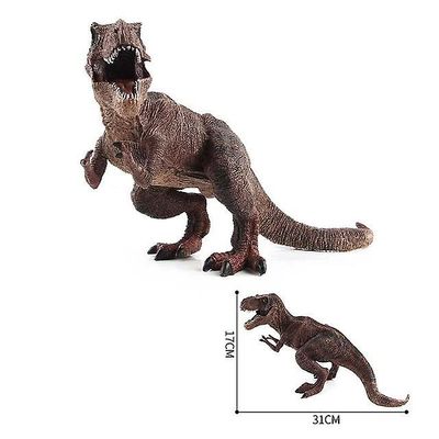 Ebox Dinosaur model legetøj: jurassic tyrannosaurus, indominus rex, triceratops, brontosaurus - 28 stilarter Tyrannosaurus brun