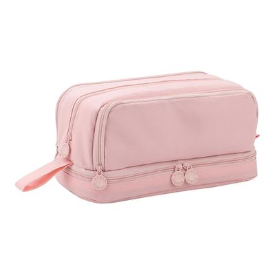 Suurikapasiteettinen penaali Pojat Tytöt lapsille Opiskelijat 4 lokeroa Vetoketjullinen -ys Vaaleanpunainen