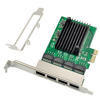 RJ-45 4-porters Ethernet-serverkort Gigabit-nettverkskort PCI-E X1-grensesnitt Som vist