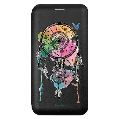 Crazy Kase Sag for Samsung Galaxy A21s Sort Mønster Fangster Drøm og Butterfly