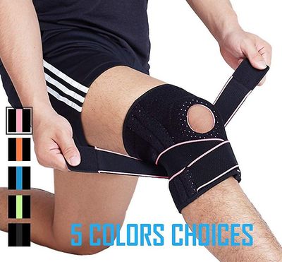 Running kneepad mænd tryk patella stabilisator knæ puder patella støtte fitness gear basketball volleyball brace protecto Sort orange