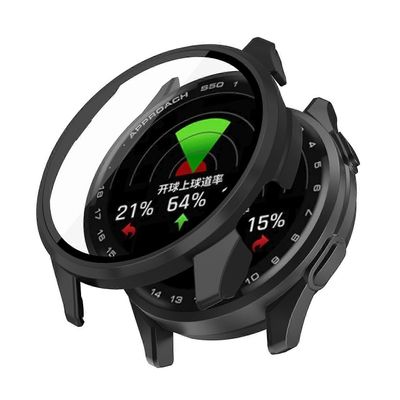 Garmin Approach S50 -kellokotelolle PC-kehyksen kansi karkaistulla lasilla - musta Monivärinen Black