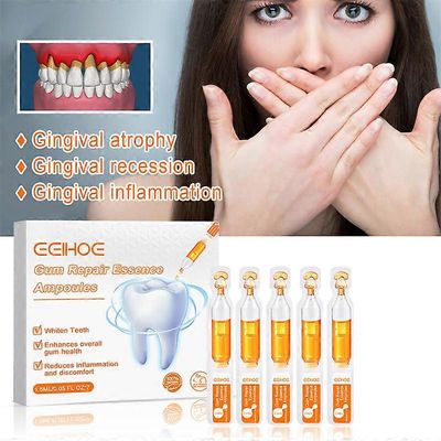 Ienten korjaushoitoampullit, hammaskipua lievittävä ikenien kasvua edistävä olemus, luonnollinen ikenien palautusampulli, hampaiden valkaisija, suu...