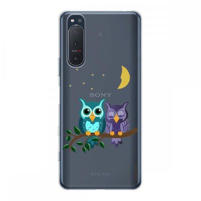 Crazy Kase Hull Til Sony Xperia 5 Ii i silikone fleksibel 1 Mm, Moonlight Ugler