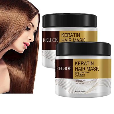 Fongwan Kollagen hårbehandling creme, keratin reparation dyb konditionerende hårmaske til tørt beskadiget hår fugtgivende argan olie kollagen hårma...