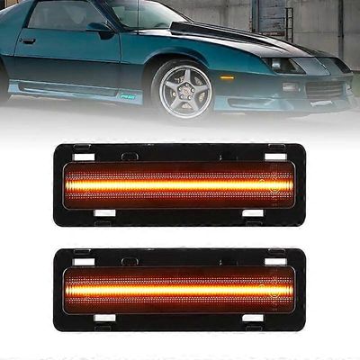 varten Chevrolet Chevy Camaro 1982-1992 savustettu linssi LED-sivumerkkilamppu keltainen etupuolen lokasuojan heijastinvalot