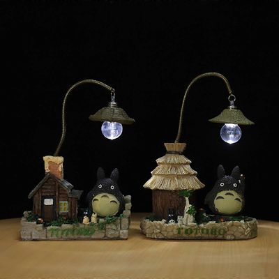 2kpl Totoro talossa yövalo yöpöydän vieressä yölamppu söpö lasten pöytävalaisin huoneen sisustus chirstmas-lahja