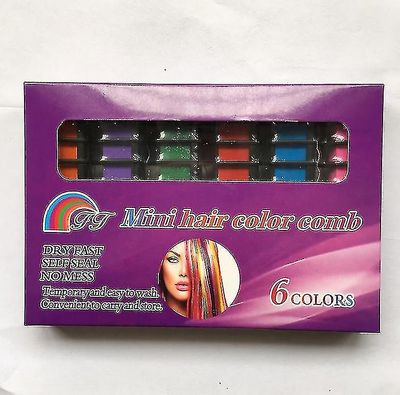 Mikasa Midlertidig Mini Engangs farveblyanter Hår Farve Farvning Mascara Dye Kridt Boks med Pensel (3box 6color)