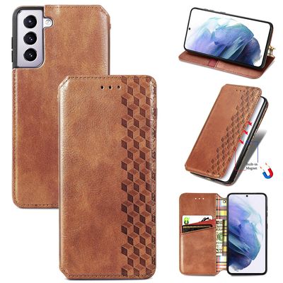 Kompatibel med Samsung Galaxy S22 Plus Flip Case Etui Vintage Wallet Flip Cover med magnetisk lukning Coque - Blå brun