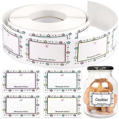 500 kpl 5x3 cm ruokaetikettejä, itseliimautuvia hillopurkkietikettejä, säilytysastioiden etikettejä A