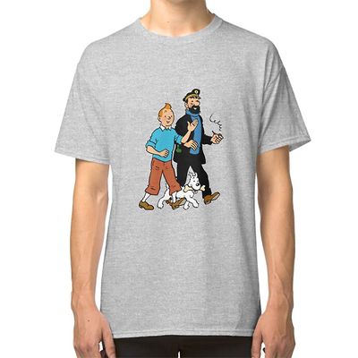 RockShark TinTin (Kuifje) - Kaptajn Haddock og Snowball T-shirt grå L