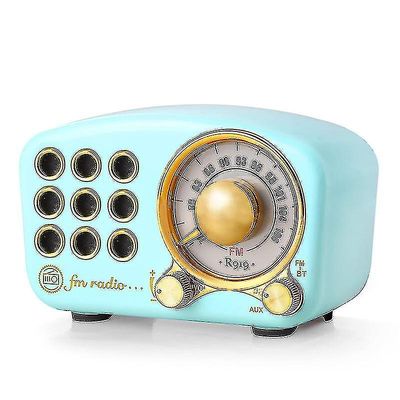 Niutu0 Retro Bluetooth-høyttaler, Vintage Radio-Greadio Fm-radio med gammeldags klassisk stil, Sterk bassforbedring, Høyt volum, Bluetooth 4.2 Tråd...